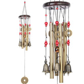 Bwinka wind chime with four tubes and five bells for outdoor ambience