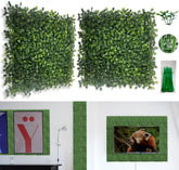 Bybeton artificial grass wall panel close-up shows dense leaves for a realistic look.