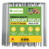 BzBirds landscape staple 6in anchors securely in soil for stable fabric.