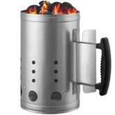 CADARA charcoal chimney starter top view showing roomy chamber and airflow.