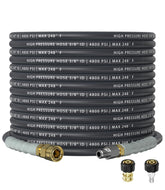CADEGUO 50ft pressure washer hose with 360-degree swivel for tangle-free cleaning.