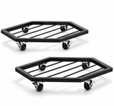CADUKE plant caddy with heavy-duty metal frame supports large pots with stable mobility.