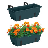 CADUKE railing planter box 2pack with sturdy brackets ideal for balcony greenery