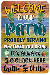 CAHUNXIE welcome patio bar sign 8x12 adds welcoming curb appeal to outdoor spaces