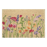 Calloway Mills Blooming Garden Doormat close-up of natural coir fibers for durable mud-scraping.