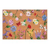Calloway Mills Butterfly Garden Doormat, front view, welcoming floral design for entrances.