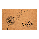 Calloway Mills Dandelion Doormat front view shows coarse coir for dirt scraping