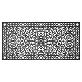 Calloway Mills Gatsby rubber doormat with iron-scroll pattern for durable outdoor use.