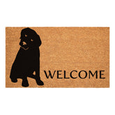 Calloway Mills Labrador Doormat in natural-black with coir texture for heavy foot traffic.