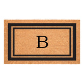 Calloway Mills monogram doormat with double border enhances curb appeal.