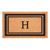 Calloway Mills monogram doormat Letter H with large 24x36 frame