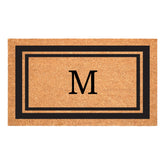 Calloway Mills monogram doormat letter M enhances entry and traps dirt at the door.