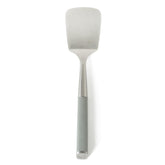 Calphalon Edge turner with taupe handle provides precise flipping and control