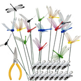 CAMATET dragonfly stake blue clip for effortless garden decor.