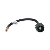 Camco 12-inch pigtail propane hose connector for secure RV hookups.