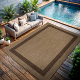 CAMILSON outdoor rug 8x10 bordered jute grey texture ideal for outdoor patios and easy cleaning