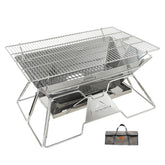 CampingMoon MT-3 firepit open showing spacious cooking area for groups