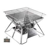 Camping Moon MT-2 portable campfire grill assembled for quick outdoor cooking.