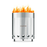 Campior Fire Pit Stove side view, durable 304 stainless steel for outdoor warmth.