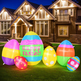Camuland Easter inflatable 5.9ft front view with bright LEDs for yard decor.