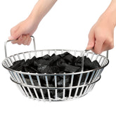 CANDANA Charcoal Basket for Big Green Egg 14-inch, top view highlighting fitted size and airflow