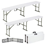 Candockway 6ft folding bench with carrying handle and lock, easy transport for outdoor seating