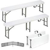 Candockway 6ft folding bench with handle for easy transport and quick setup.
