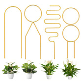 CANIPHA gold metal trellis 4-pack for indoor potted plants supports climbing vines.