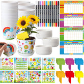 Capoda 24-set garden pots craft kit with colorful pots for classroom craft