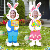 Capoda Easter face yard sign bunny display for outdoor garden decor.
