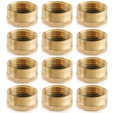 CARBBIA 12pcs brass end caps 3-4 inch pack for durable hose sealing.