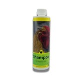 Care Free Enzymes chicken shampoo bottle; gentle, non-toxic hygiene for show birds.