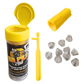 Carpenter Bee Blocker Pro trap on a fence deterring bees and protecting wood
