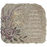 Carson Silent Reflections Memory Stepping Stone with front quote for sentimental garden decor