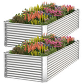 CATMANOR 2Pack tall corrugated steel raised bed assembly makes setup quick.