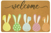 CaySep Easter Welcome Doormat with bunny graphic for porch, adding seasonal charm.
