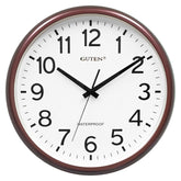 Caysie 16-inch outdoor clock sealed brown with bold numerals for easy distant viewing.