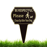 CBCJIEHUXL Clean Up Dog Sign front view with double-sided visibility.