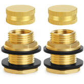 CEAESO brass bulkhead fitting with plug for durable, leak-resistant rain barrel connections