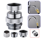 Ceaeso brass sink faucet adapter front view showing sturdy chrome finish for reliable connections