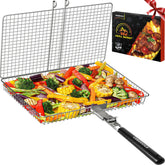 CEBERVICE extralarge grill basket for big meals and family grilling