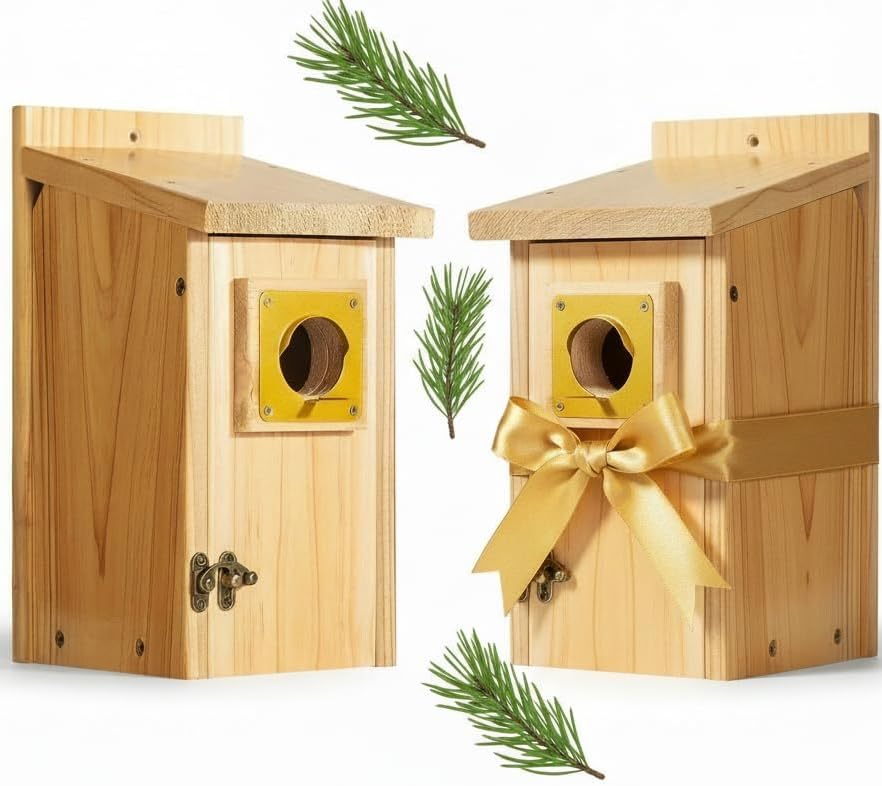 CEDAR ALPHA bird house outdoor copper guard; sturdy shelter for backyard birds.