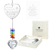 Ceegook dog memorial suncatcher heart, rainbow reflections for remembrance.
