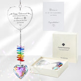 Ceegook retirement crystal suncatcher with heart prisms brightens windows with colorful light
