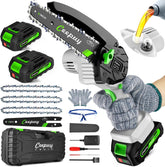 CEEPUY mini chainsaw 6-inch cutting action for fast garden trimming.