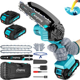 Ceepuy mini chainsaw 6in cutting action for fast log trimming
