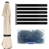 Celeyearnirs umbrella tie strap black 60cm on parasol for secure storage.