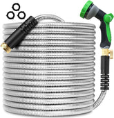Celiamusing 150ft metal garden hose with stainless steel casing for durability