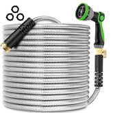 Celiamusing 200ft metal hose coiled storage for easy garden organization
