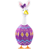 Celltestria Easter goose outfit on a 23-inch goose adds porch decor charm
